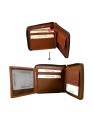 Madosh Genuine Leather Men's Wallet Brown Bifold Purse | RFID Protected | Cards Holder Coin Pocket | Zip Closure for Safety